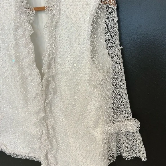 Frank Usher size 12 sequin lace effect blazer NWOT shoulder pads! Fits smaller!! - Picture 7 of 16